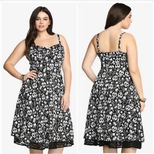 Torrid Black and White Skull Print Midi Dress